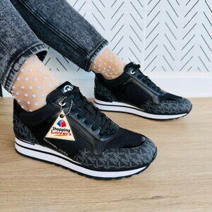 ❤️MICHAEL KORS Wilma Trainer Sz 6.5 Womens Shoes Black Casual Fashion Sneakers